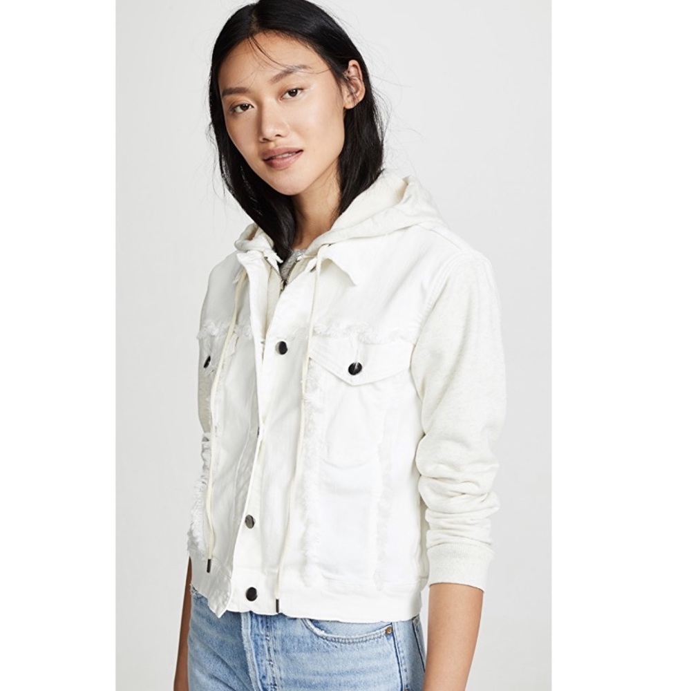 Splendid Jesse Mix Media Jacket Small Off White